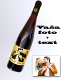 Frankovka Modrá -Foto víno vlastný text a obrázok 0,75L (Zlatý podklad)