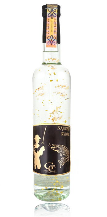 Darčeková fľaša - Vodka so zlatom najlepší rybár