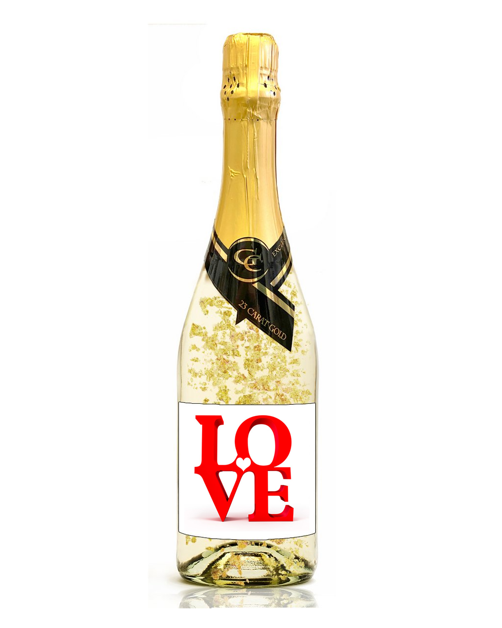 Darčeková fľaša  - Zlaté šumivé LOVE