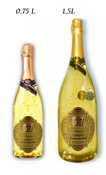 Darčeková fľaša - (0-99) rokov Zlaté šumivé - Narodeniny zlatá etiketa