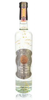 Darčeková fľaša - Slivovica so zlatom narodeniny kovová etiketa (0-90)