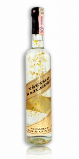 Darčeková fľaša - Vodka so zlatom  Všetko najlepšie - zlatá ribbon
