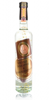Darčeková fľaša - Vodka so zlatom narodeniny medená etiketa (0-90)