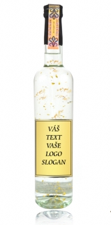 Darčeková fľaša - Vodka so zlatom - Personalizovaná - Váš text (zlatá)