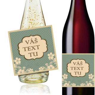 Vintage rám - Váš text - darčekové víno