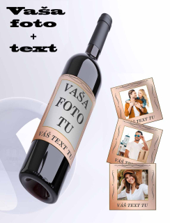 Ovocné víno - Foto víno vlastný text a obrázok 0,75L - ornament